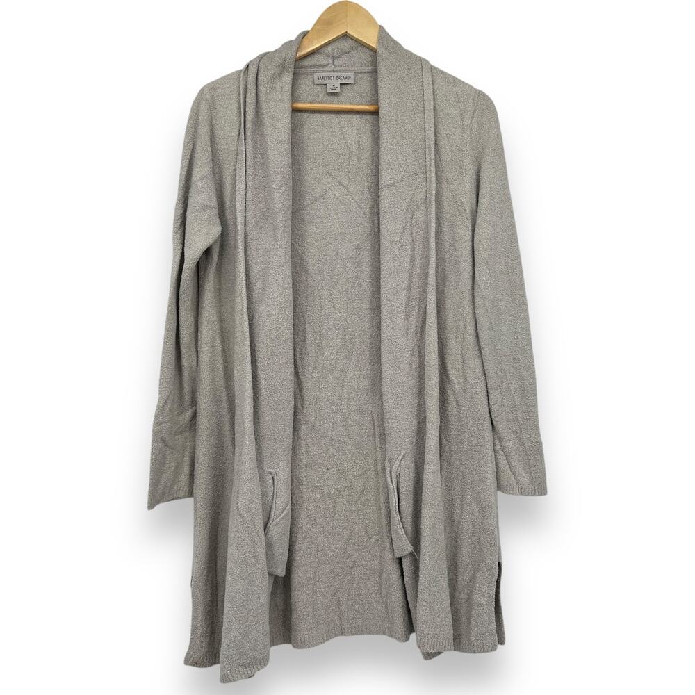 Barefoot Dreams‎ Bamboo Blend Open Cardigan With Pockets Women’s M Tan Cream